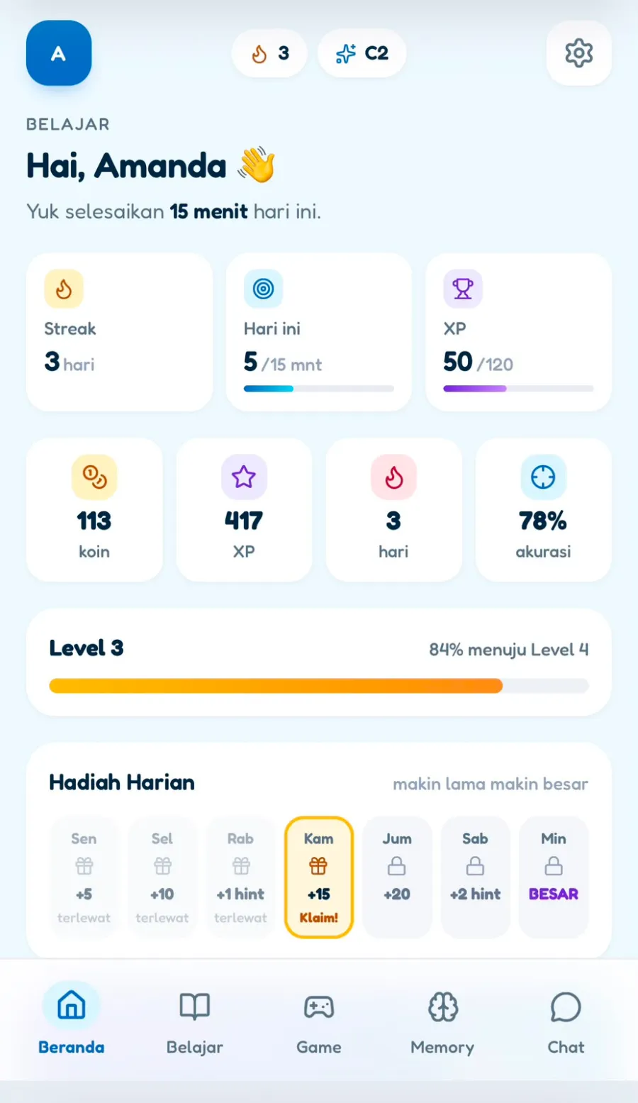 Level Kamu Saat Ini di EL-Learning