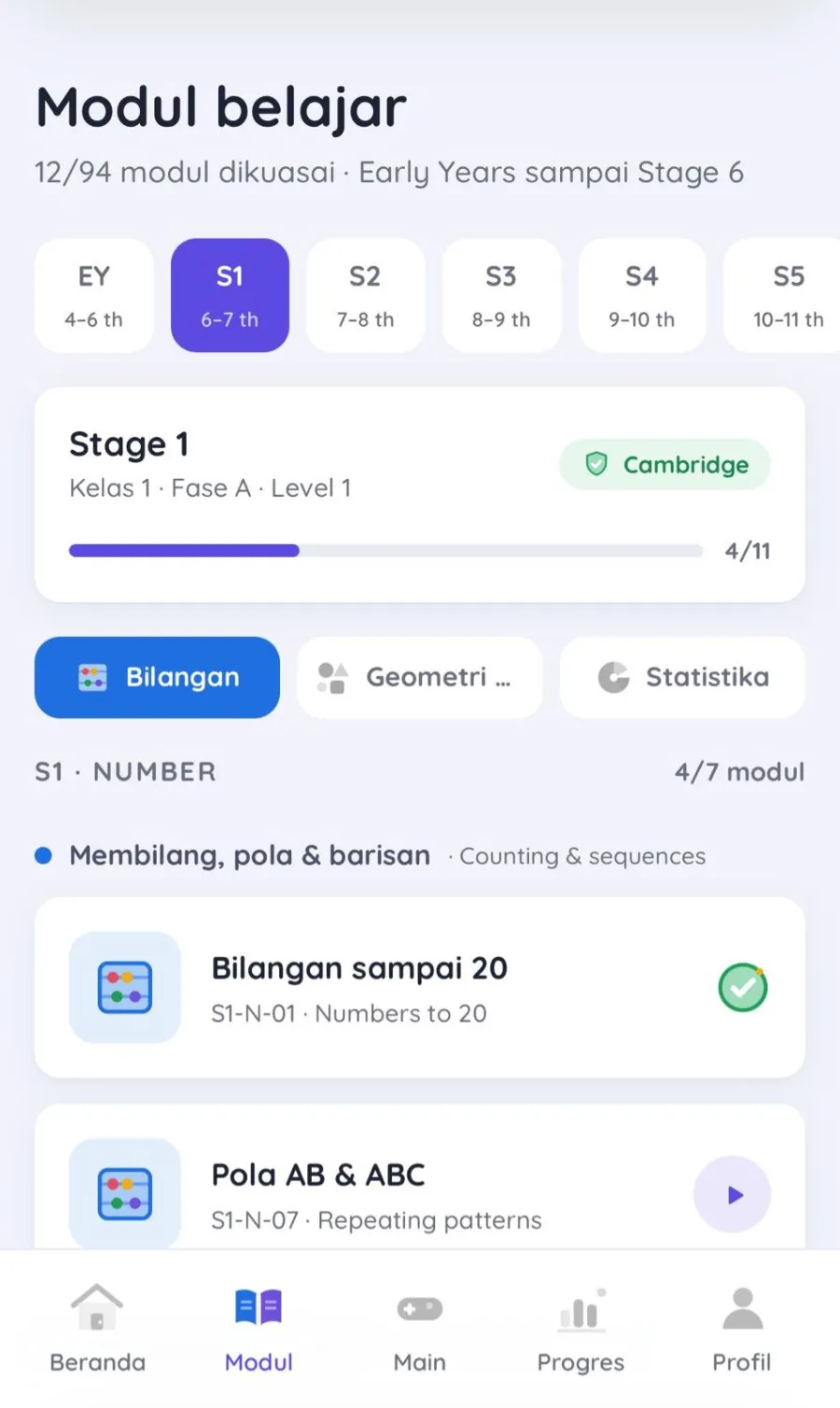 Modul belajar EL Math Cambridge