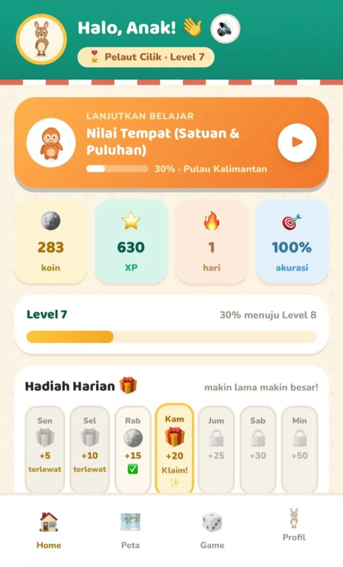 Menu Home EL Math Merdeka