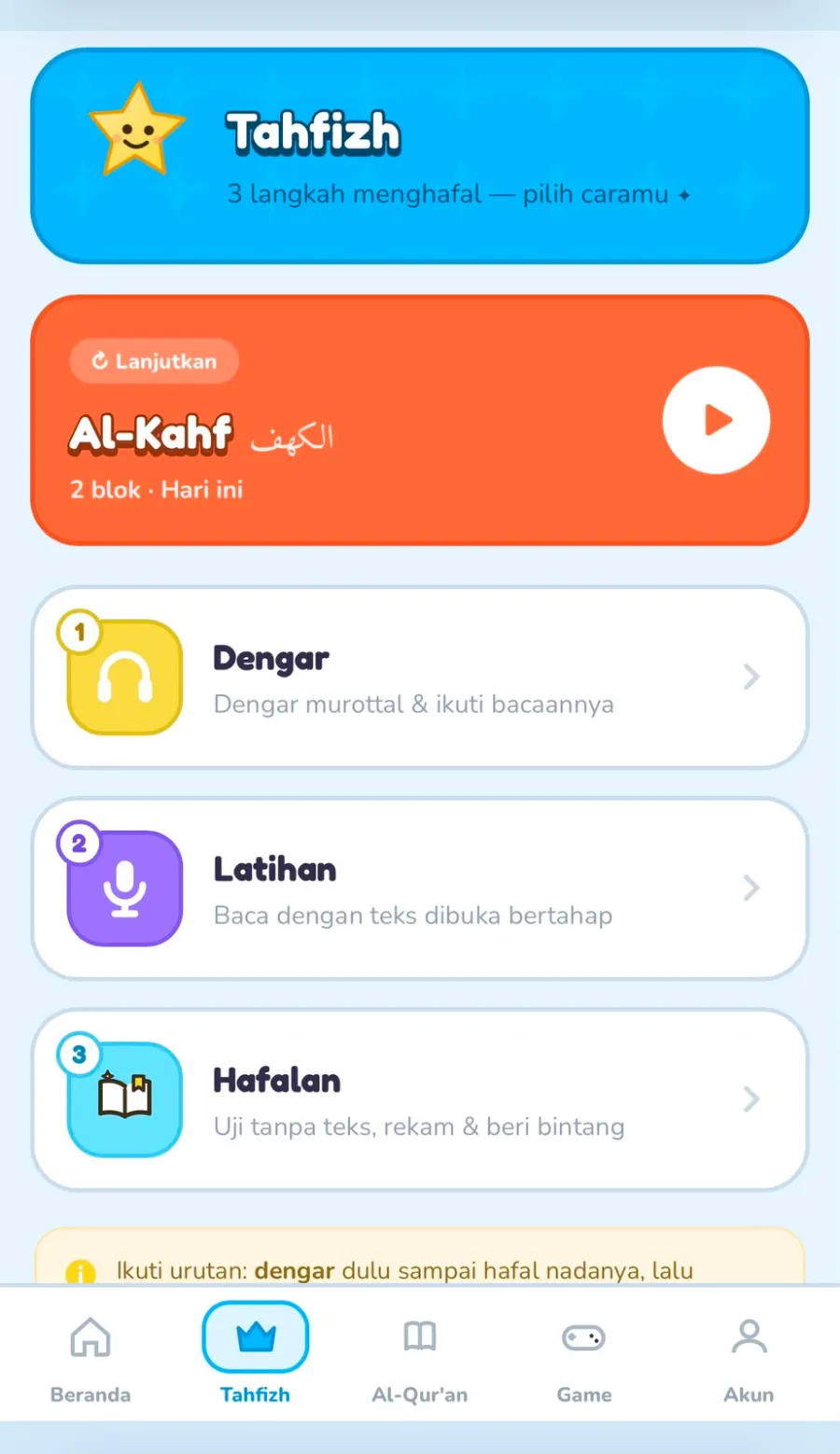 Fitur Utama EL Tahfiz