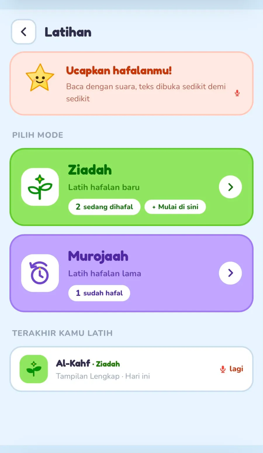 Fitur Murojaah EL Tahfiz