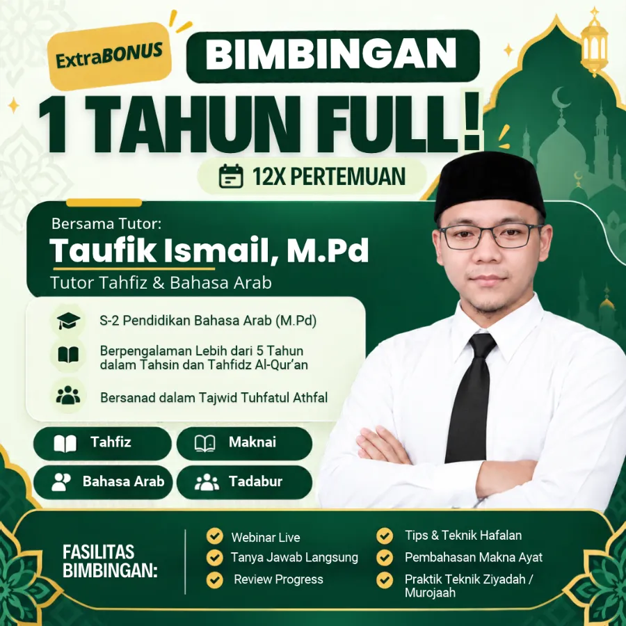 Bonus Bimbingan 1 Tahun Full bersama Tutor Taufik Ismail M.Pd